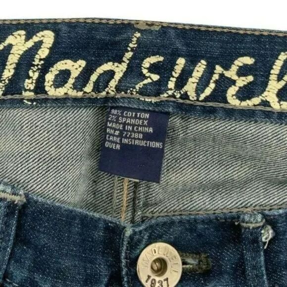 Madewell Women's Blue Regular Fit 5 Pockets Skinny Leg Denim Jeans Size 24X32 - Picture 5 of 7